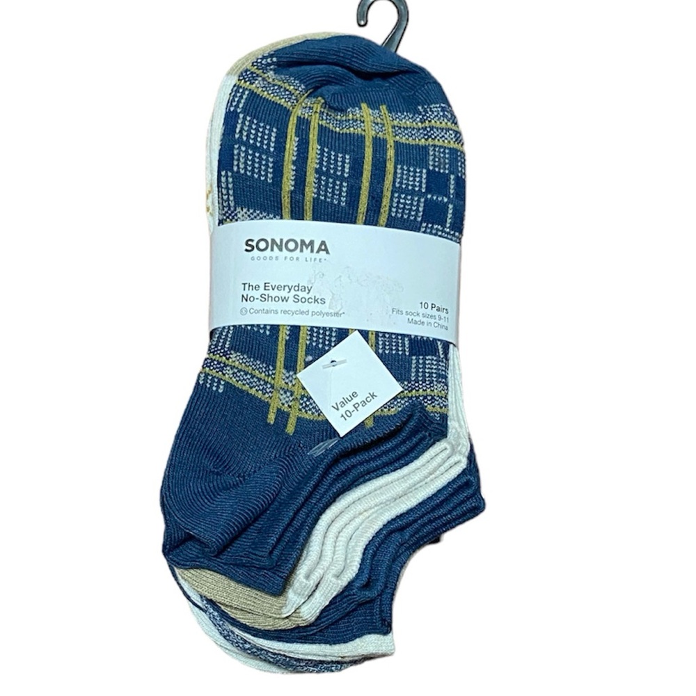 Sonoma - Goods For Life® - 10 Pack Check Pattern No Show Socks